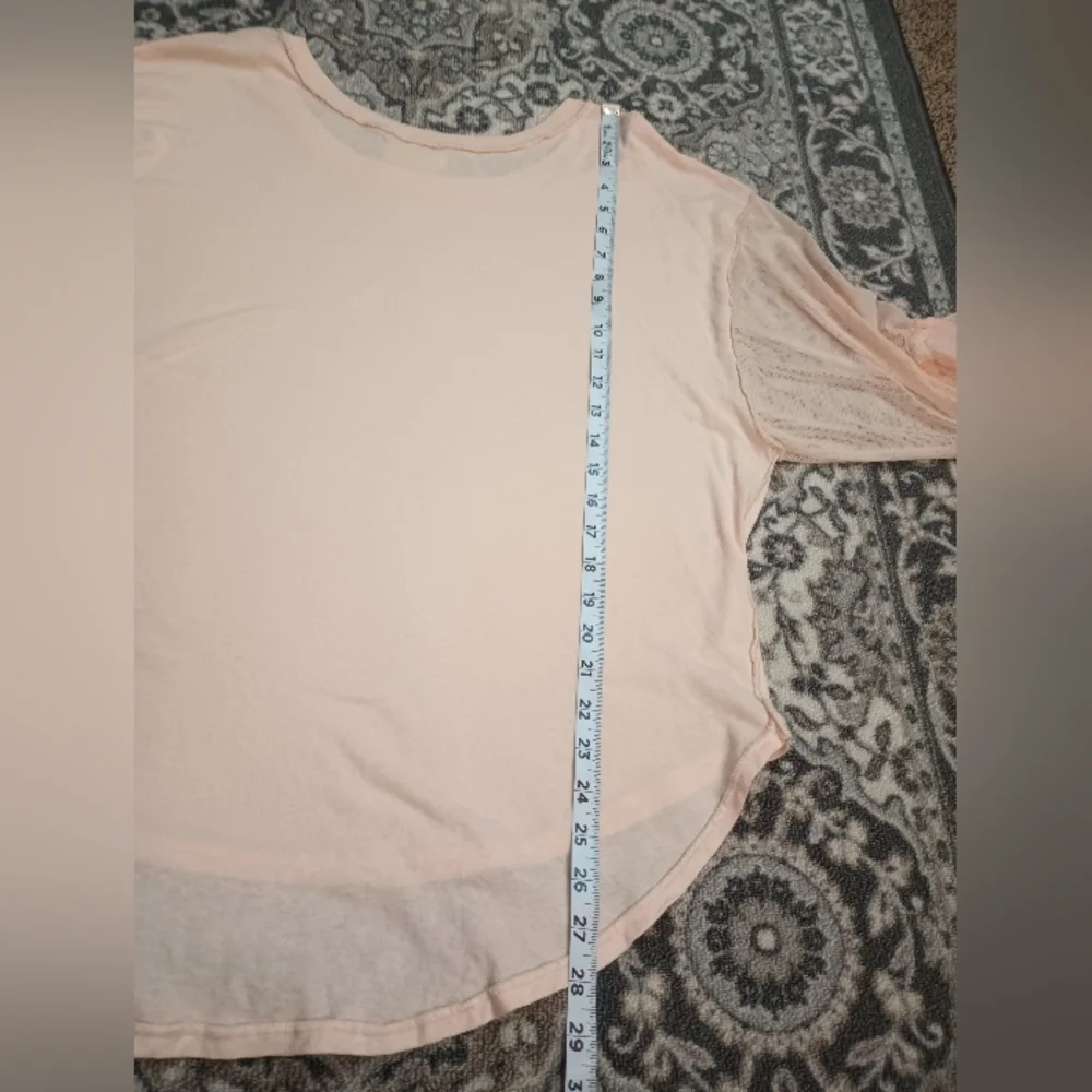 Free People Still Got It Top Small Pink Mesh Ruffle Bell Sleeve Coquette Ballet - Picture 12 of 13